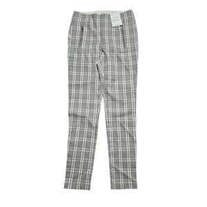 Calvin Klein Light Grey Plaid Stretch Slim Fit Tapered Leg Pants Size 4 NWT